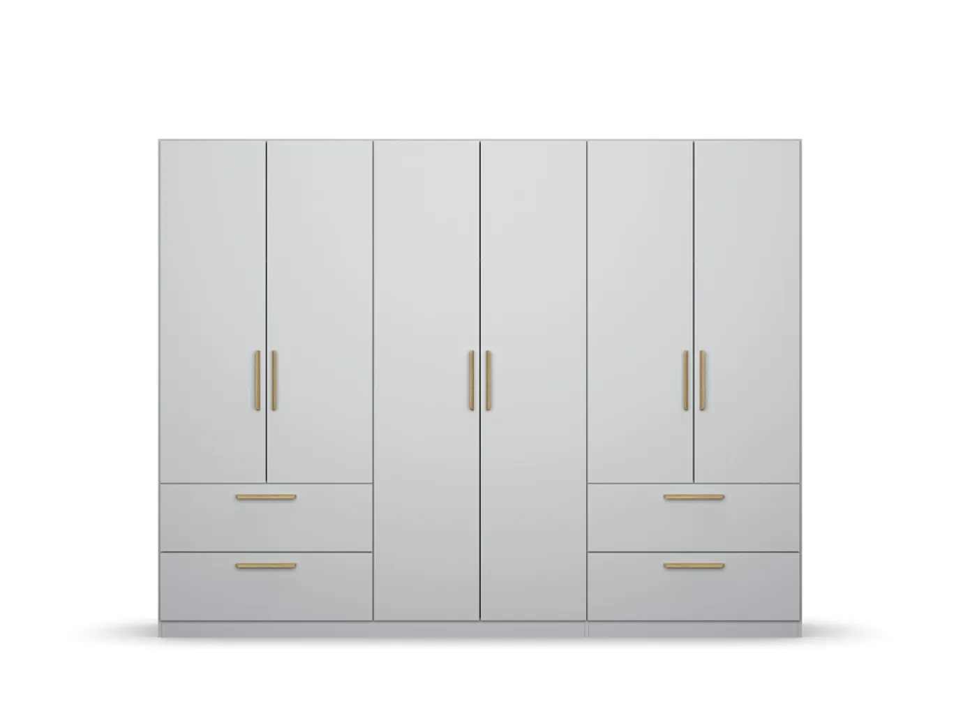 Kleiderschrank Drehtürenschrank Skandi | mit Schubkästen | seidengrau | verschiedene Größen