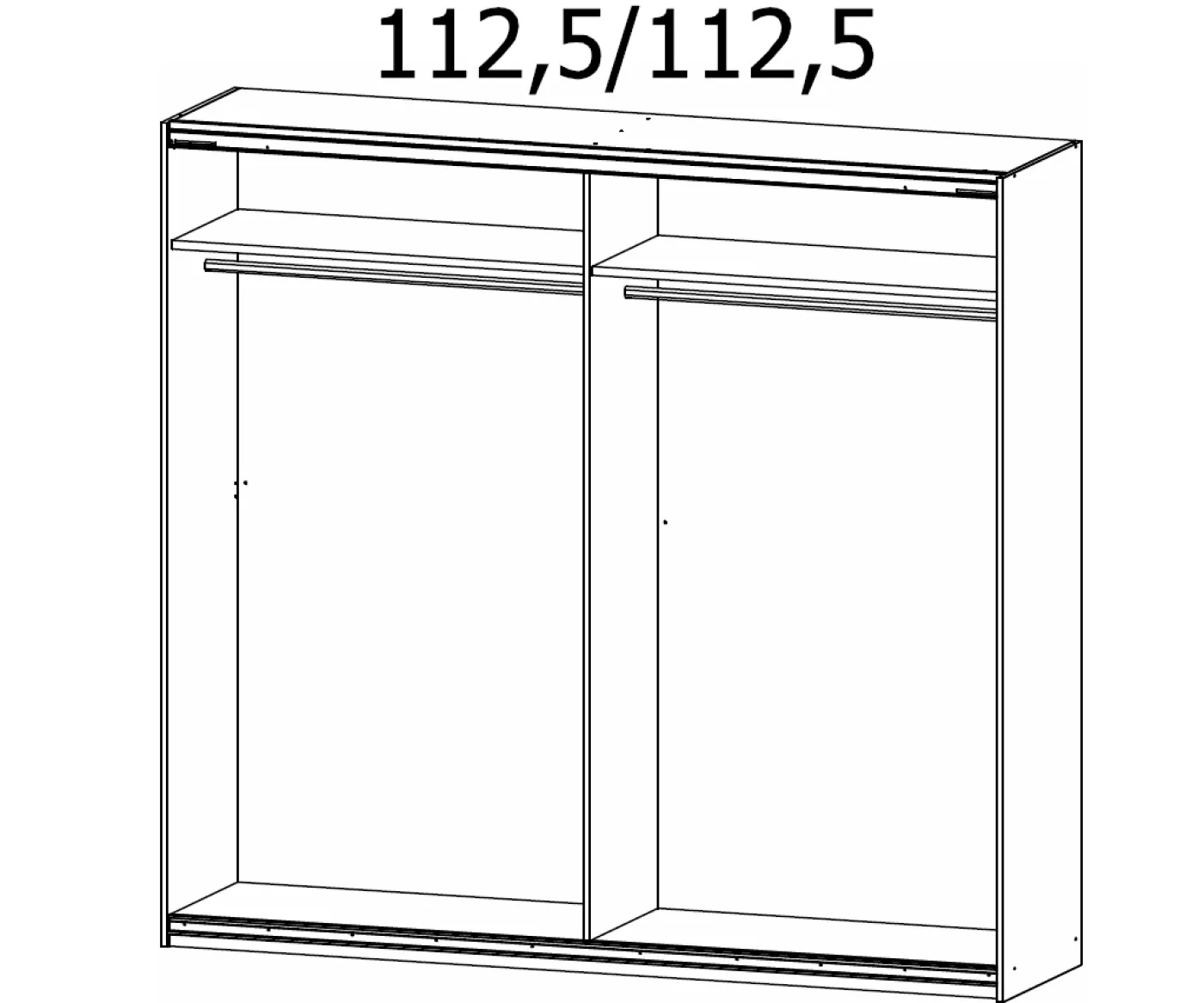 Kleiderschrank Schwebetürenschrank Apollon | 2-türig | Eiche Artisan