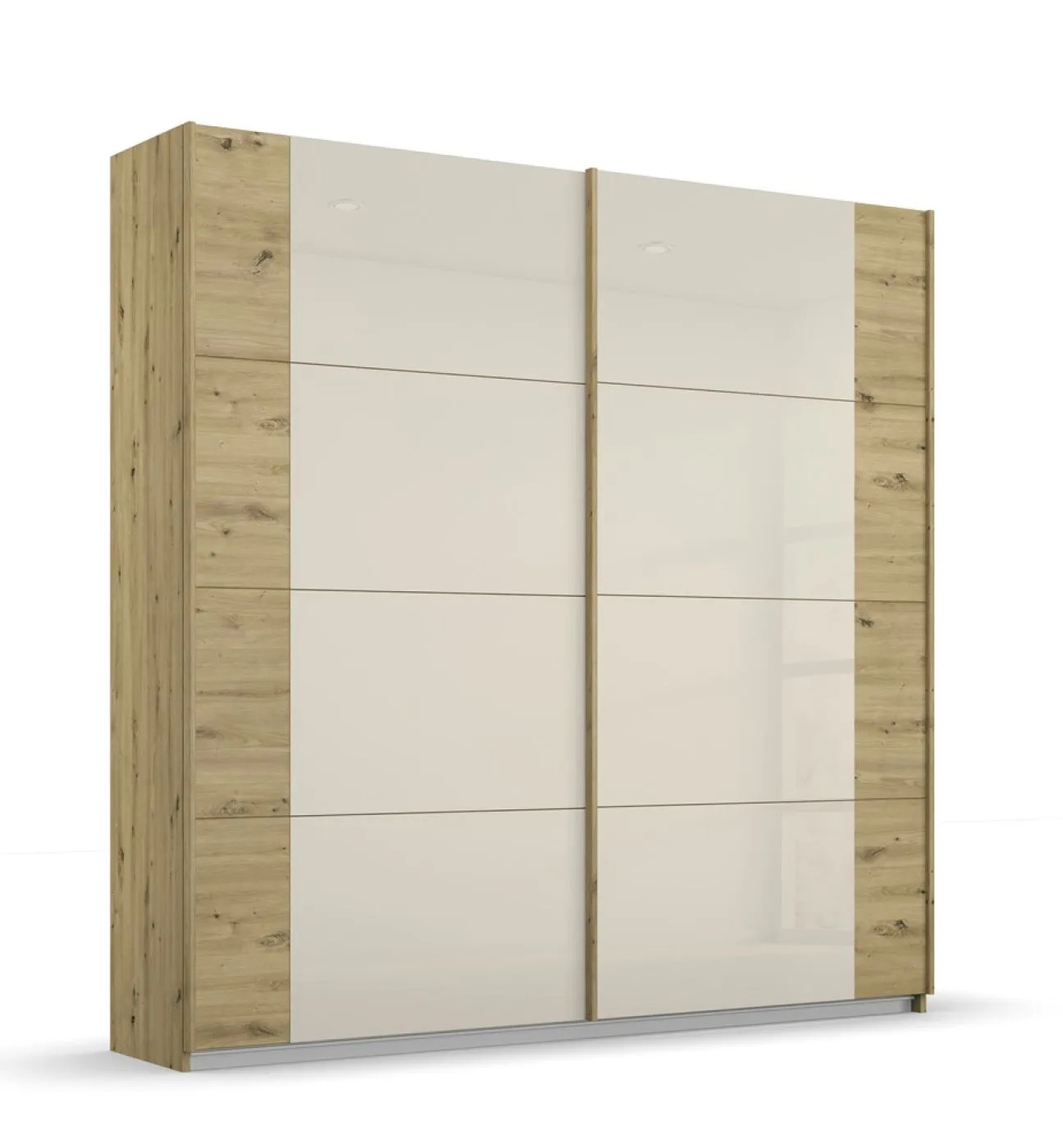 Kleiderschrank Schwebetürenschrank Artemis | mit Glastüren | Eiche Artisan / champagner | verschiedene Größen