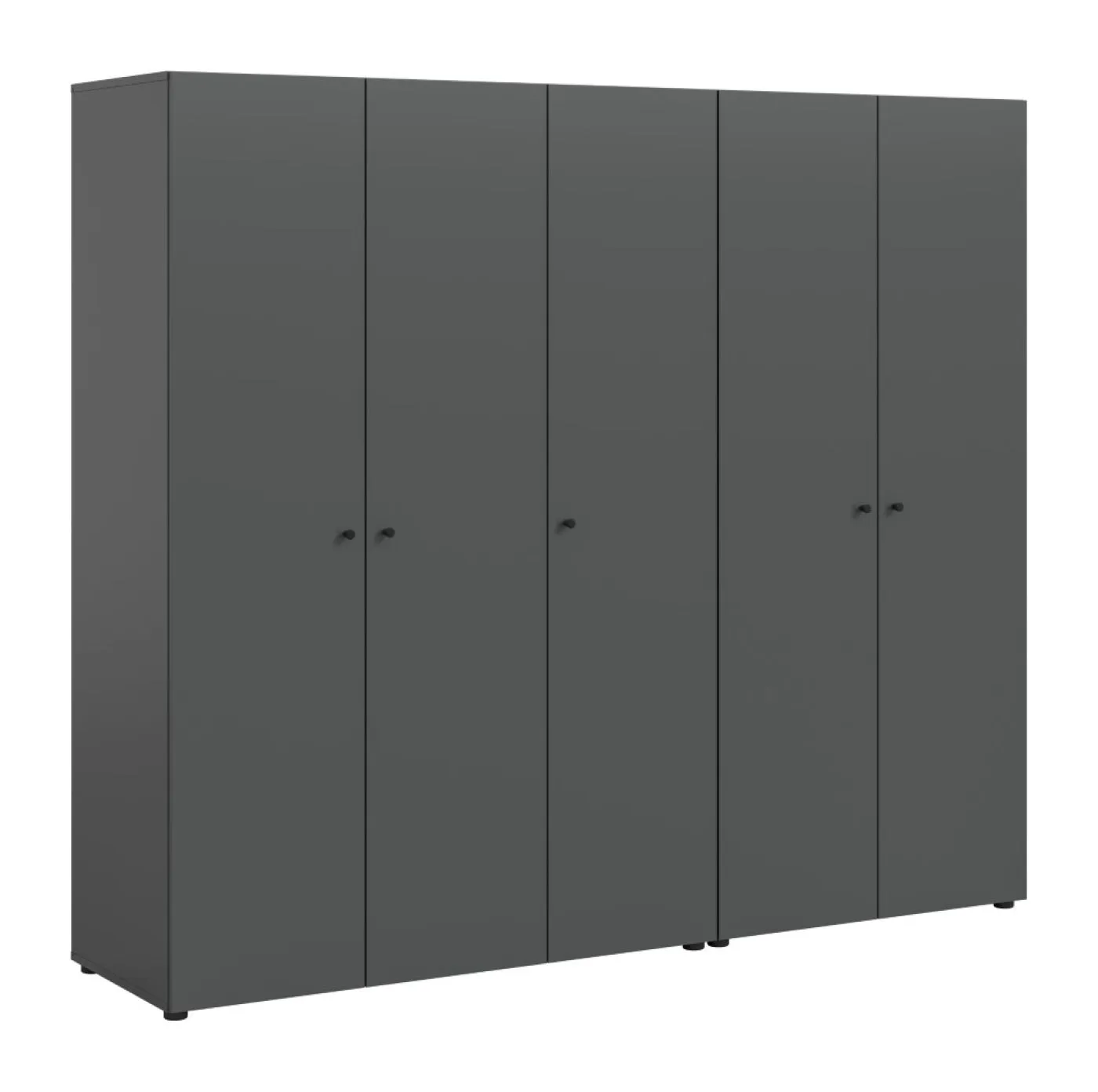 Kleiderschrank Set Darwin | 2-teilig | mit 2 & 3 Türen | anthrazit