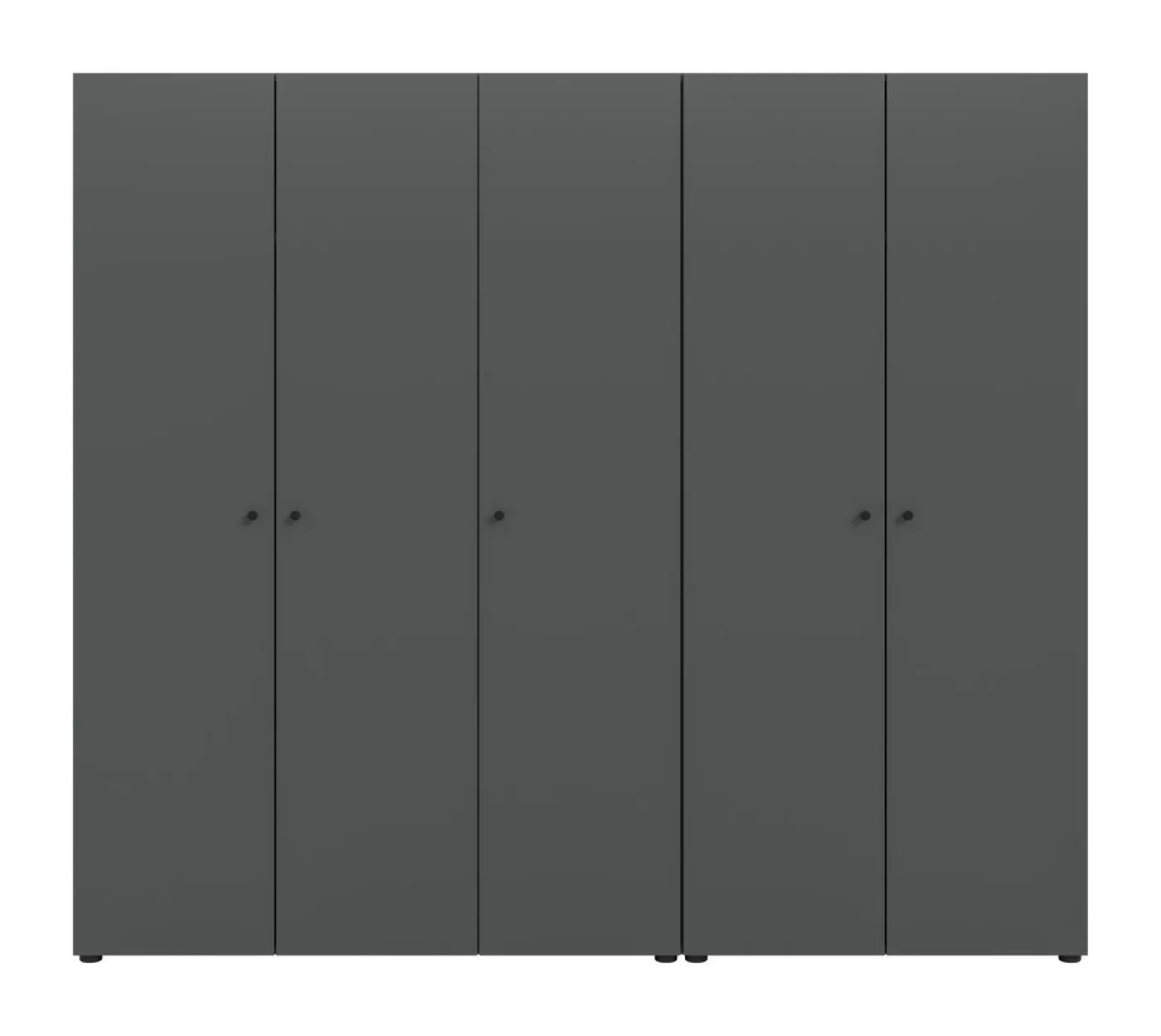 Kleiderschrank Set Darwin | 2-teilig | mit 2 & 3 Türen | anthrazit