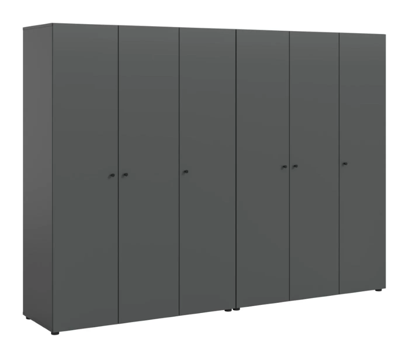 Kleiderschrank Set Darwin | 2-teilig | mit 3 Türen | anthrazit