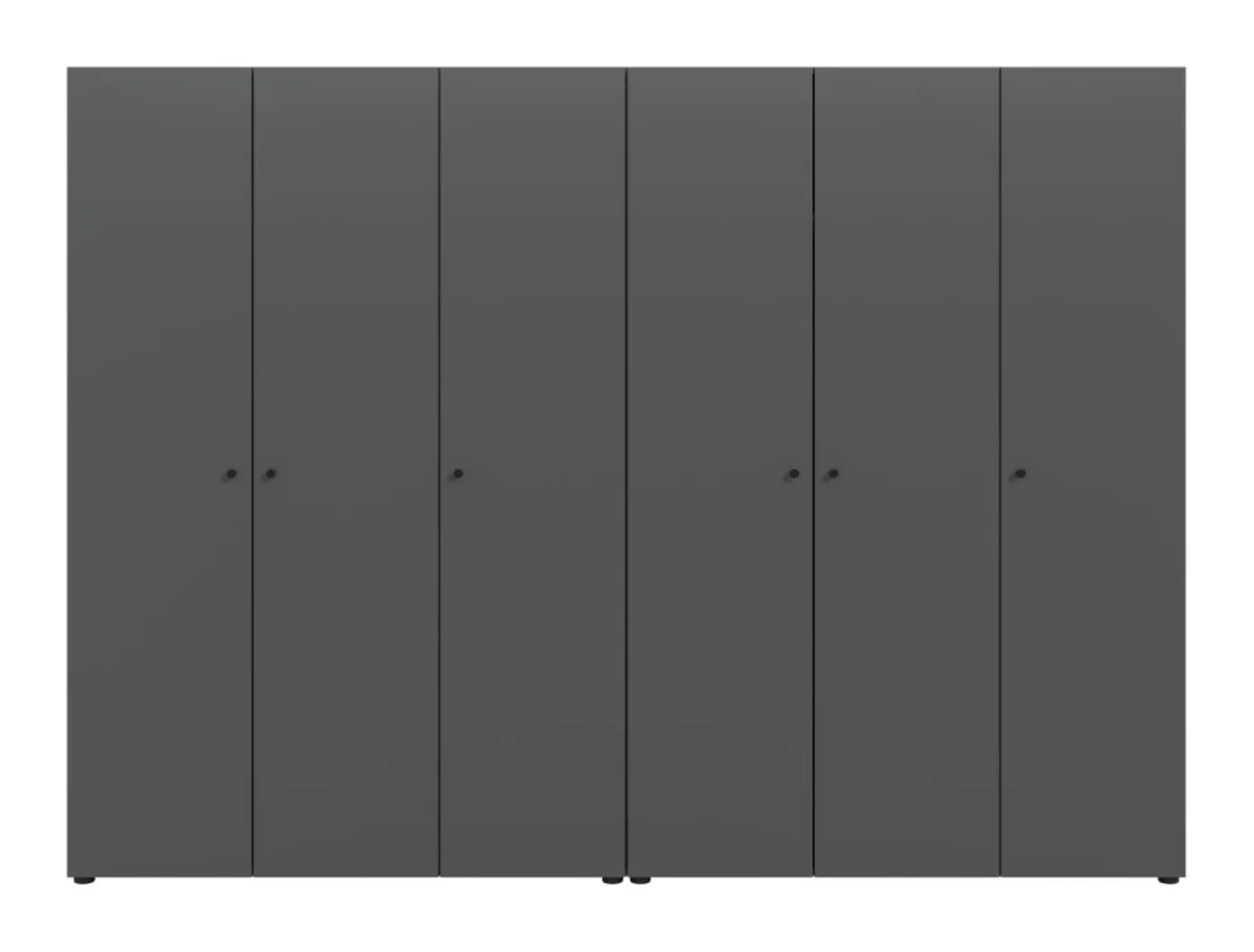Kleiderschrank Set Darwin | 2-teilig | mit 3 Türen | anthrazit