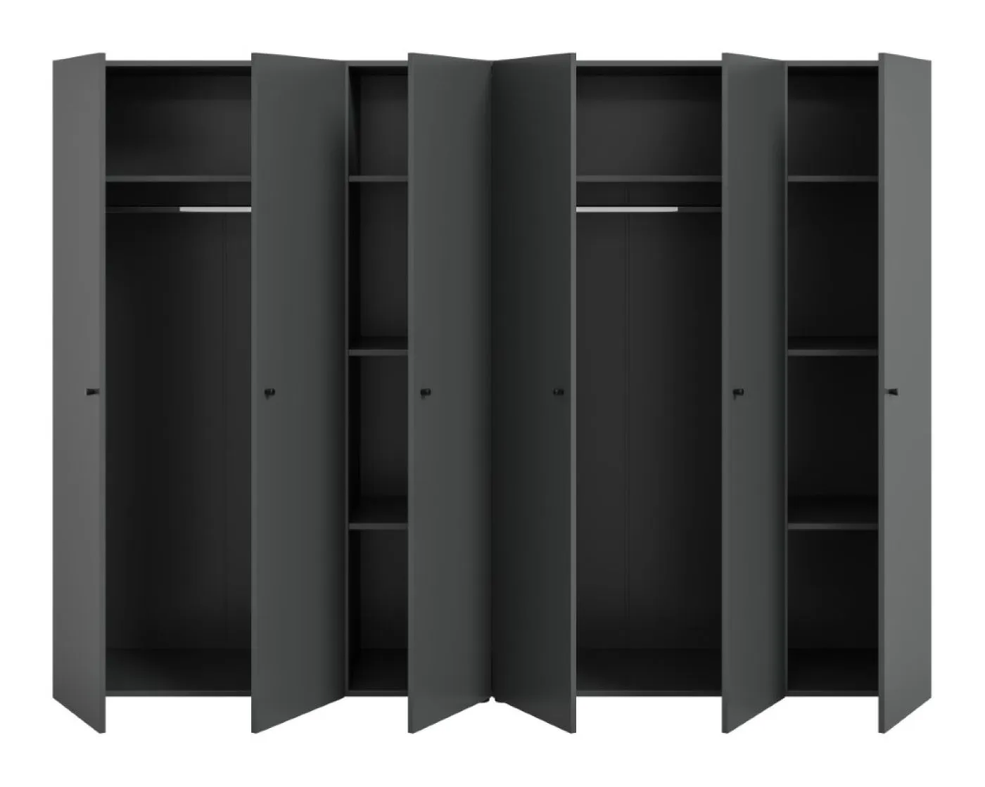 Kleiderschrank Set Darwin | 2-teilig | mit 3 Türen | anthrazit