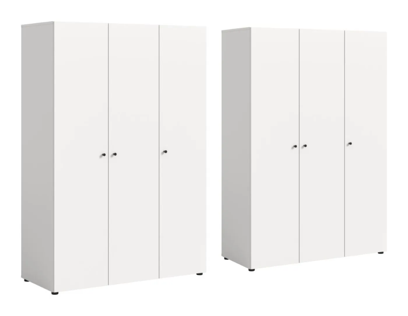 Kleiderschrank set Darwin | 2-teilig | mit 3 Türen | weiß