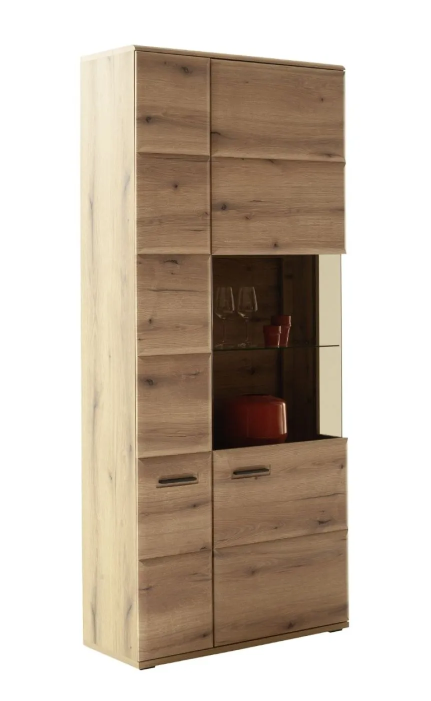 Kombi-Vitrine Naxos | Eiche Evoke | ohne Beleuchtung