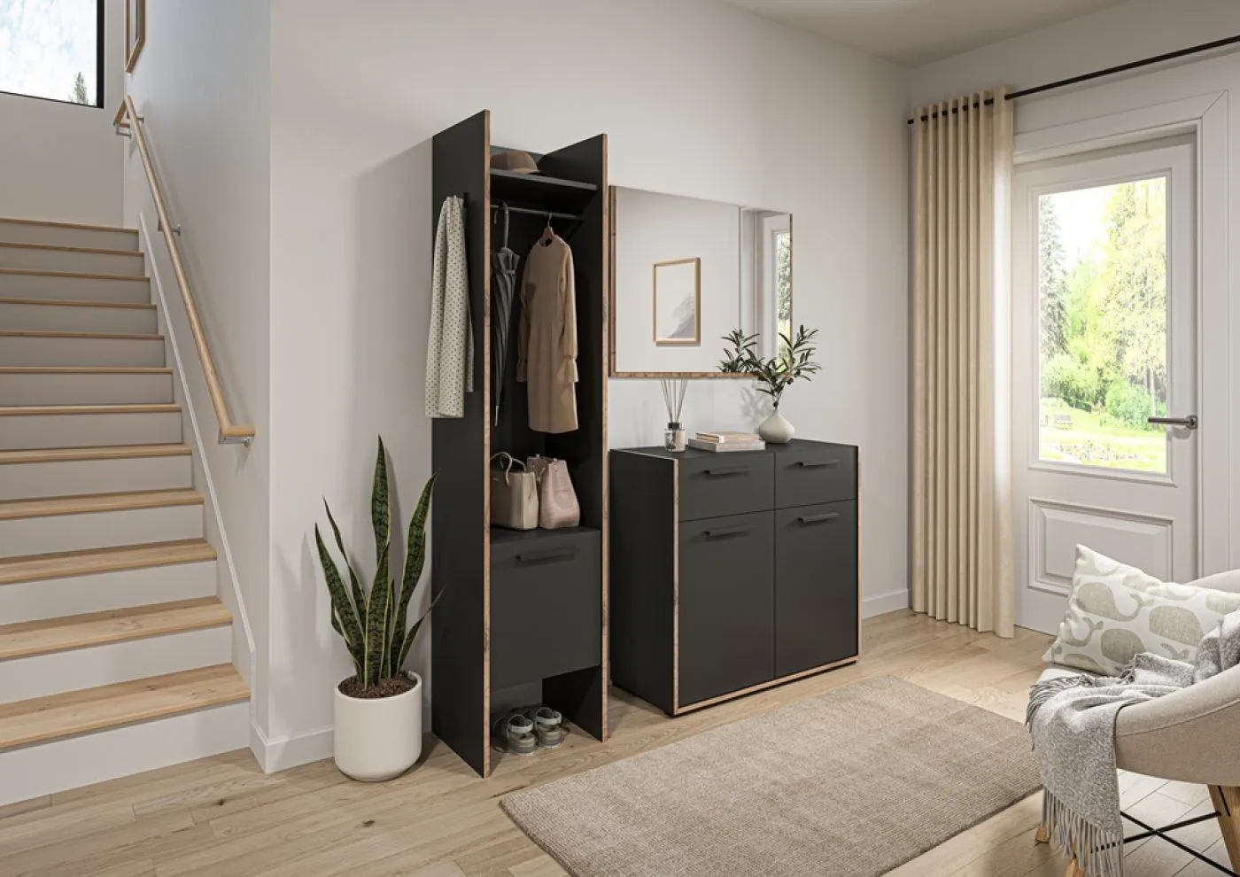 Kommode Bueno | Basalt grau / Nox Oak