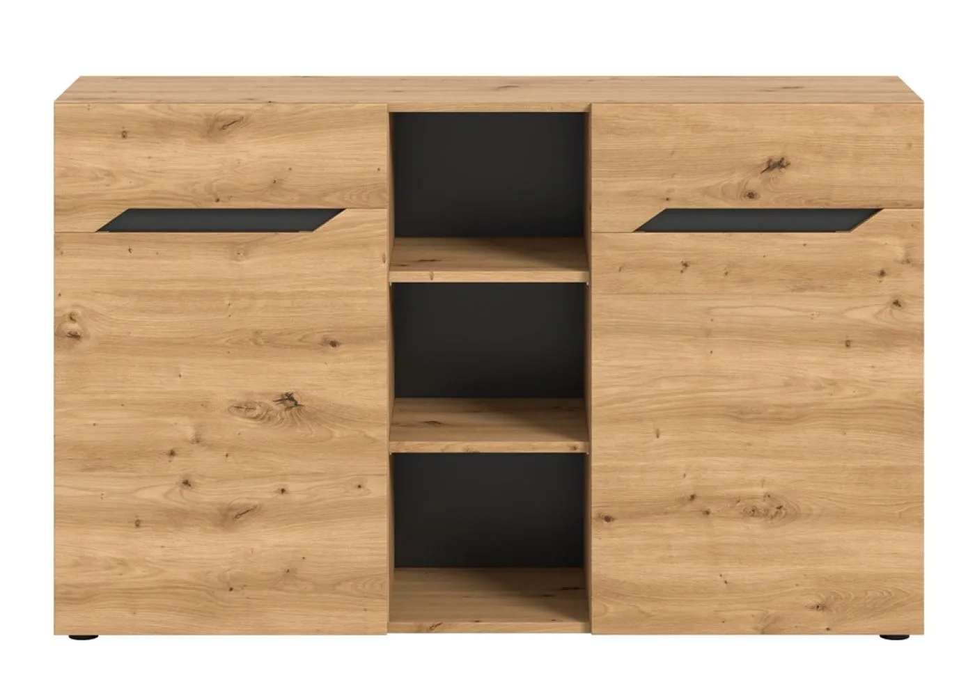 Kommode Caserta | Artisan Eiche / Basalt Grau | mit Beleuchtung