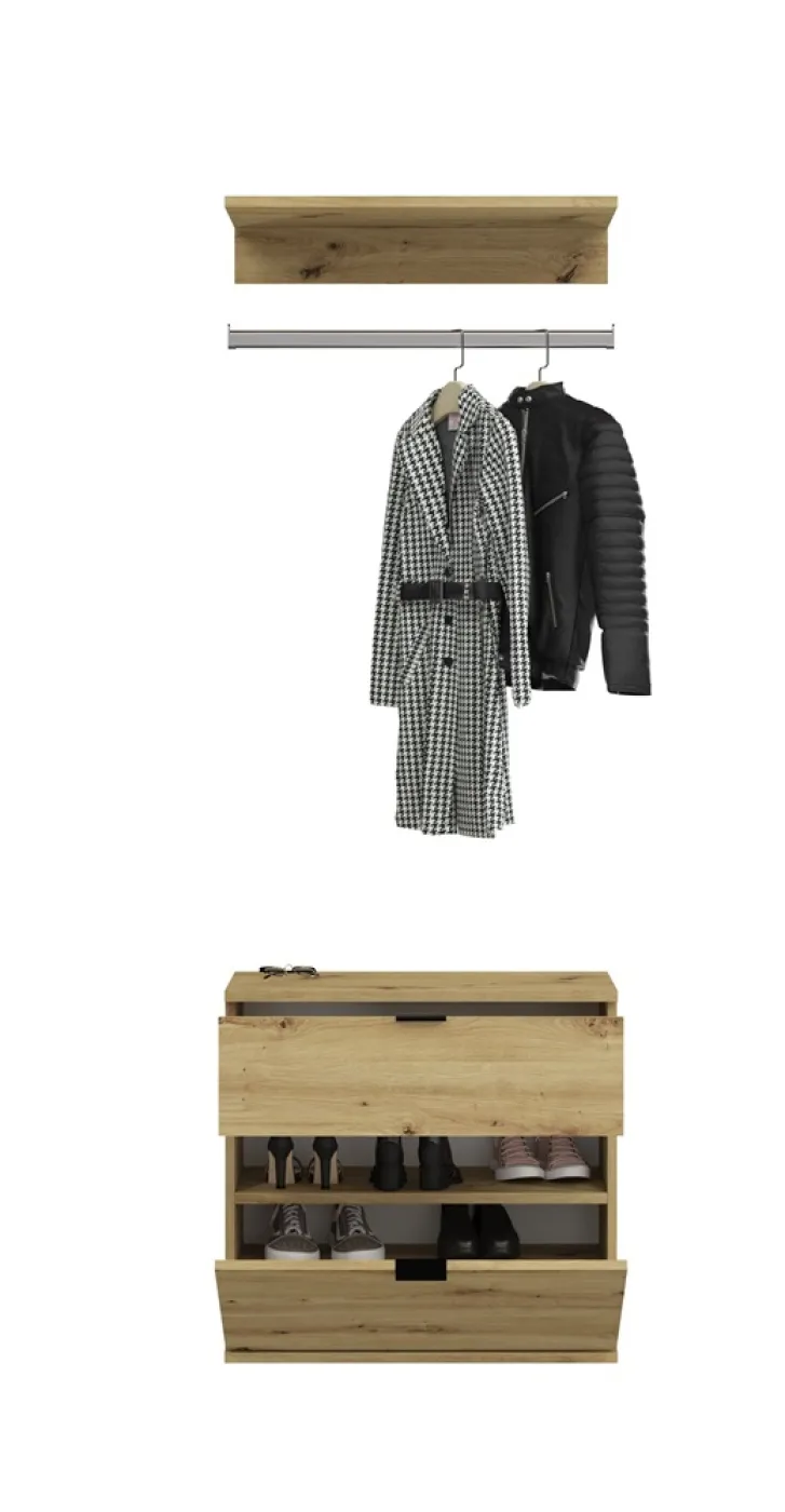 Kommode mit Garderobenstange Projekt X | Artisan Eiche
