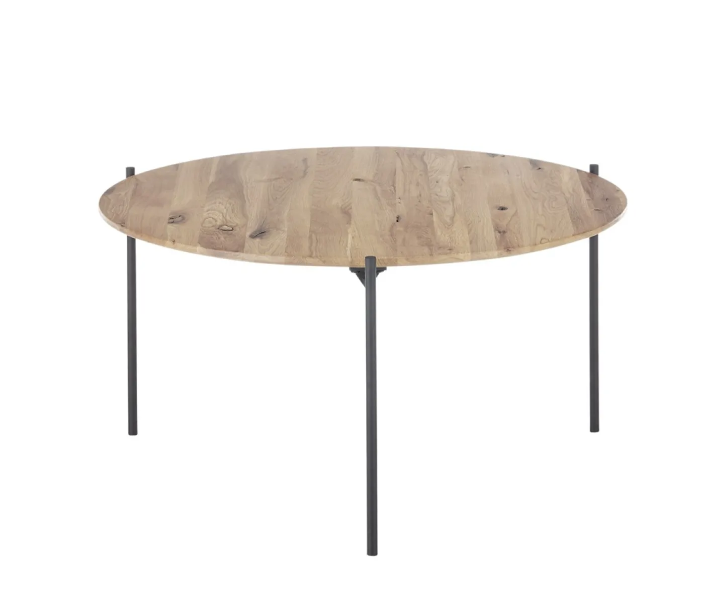 Couchtisch Assuan | Eiche massiv | rund | Eiche / schwarz | 55 cm