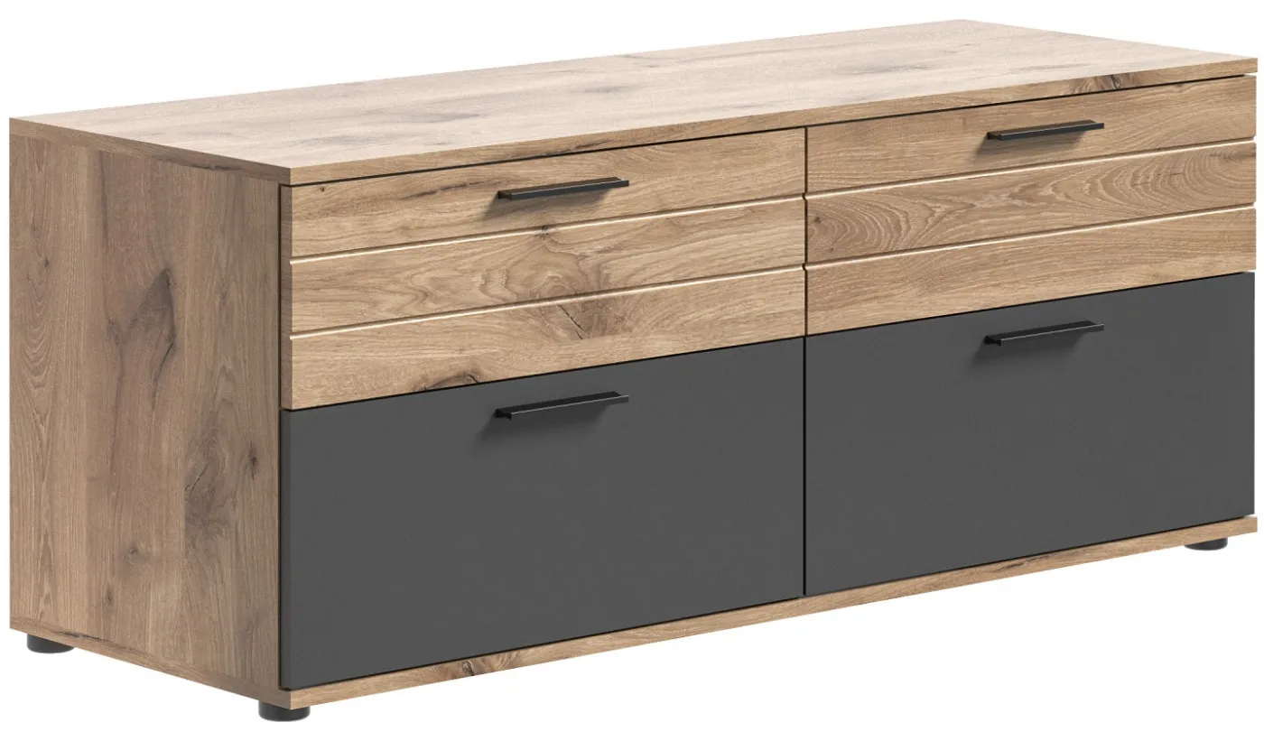 Lowboard TV-Board Mason klein | Nox Oak / Basalt Grau