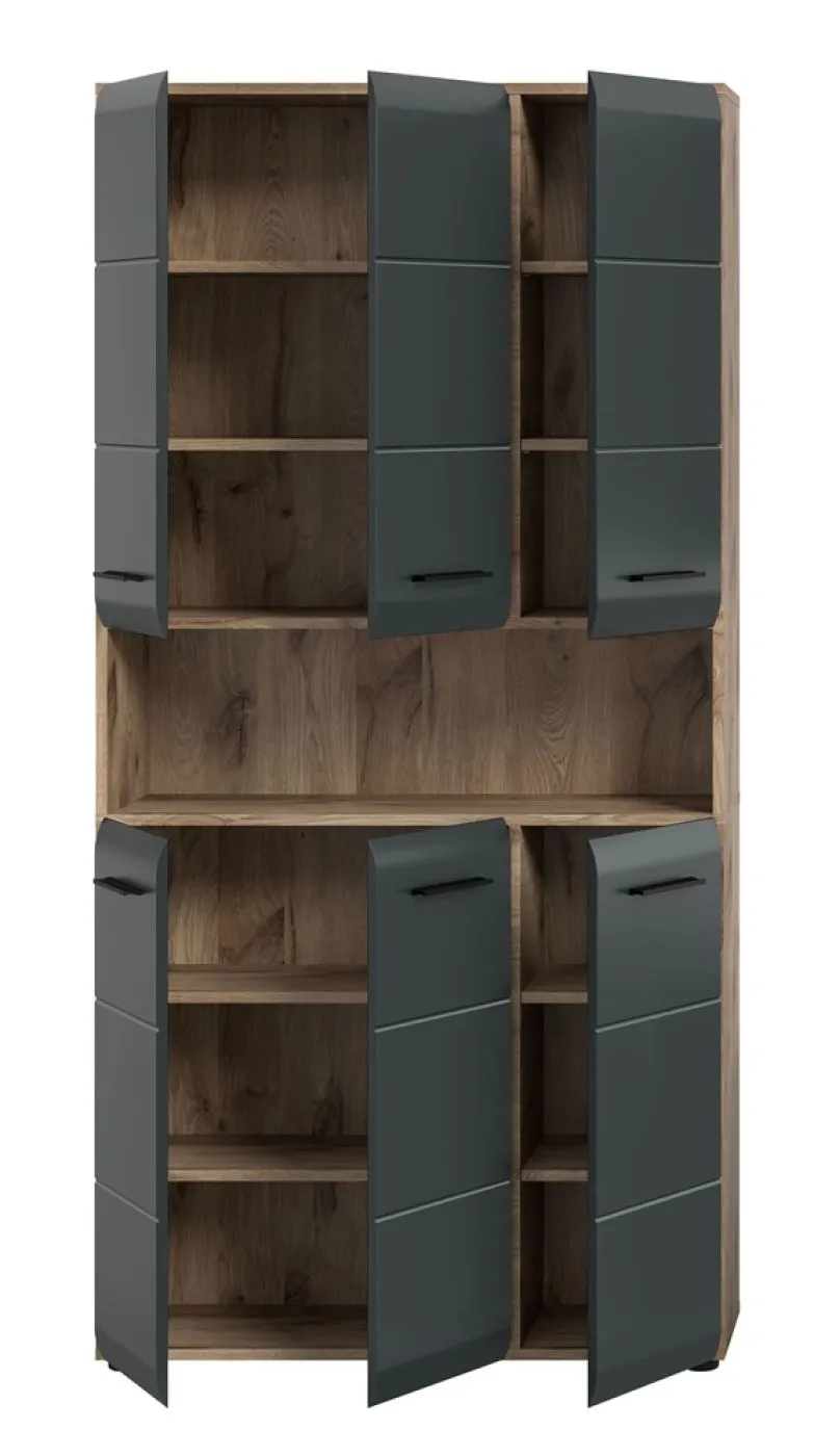 Mehrzweckschrank Ice | Nox Oak / schwarz matt