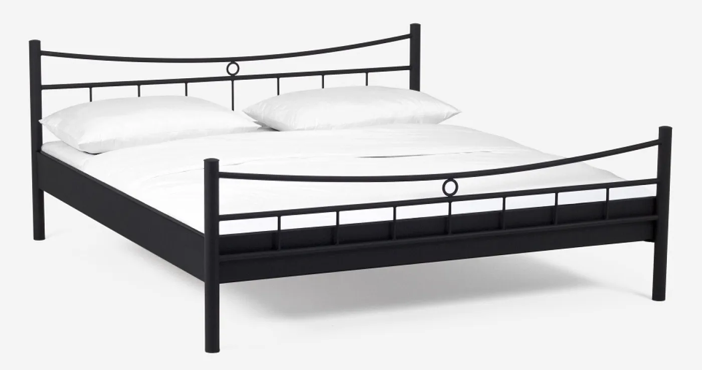 Metallbett Iris 2 | schwarz | 180x190 | mit Fußteil