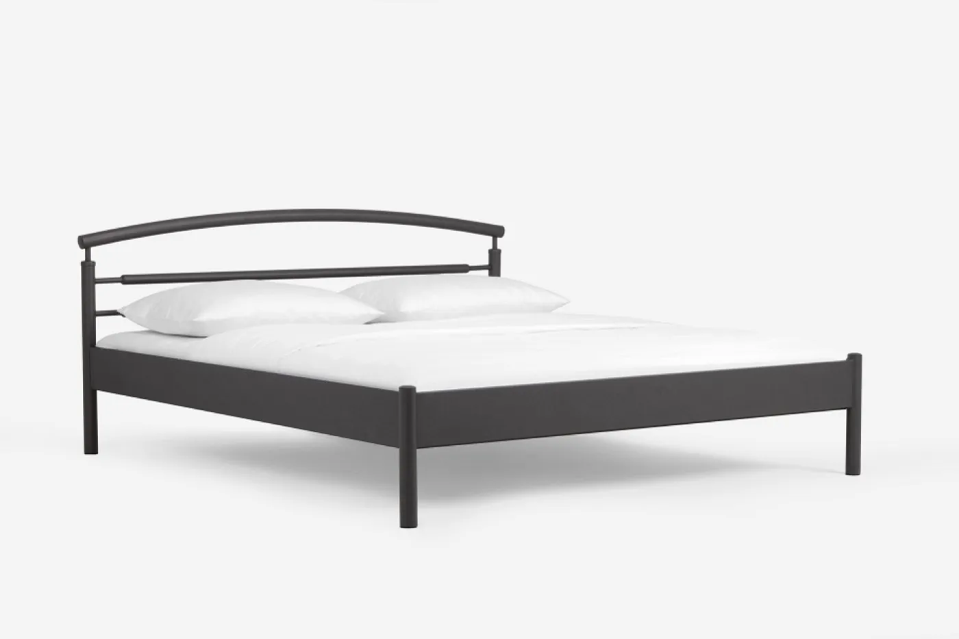 Metallbett Iris | mit Kopfteil | schwarz | 180x220