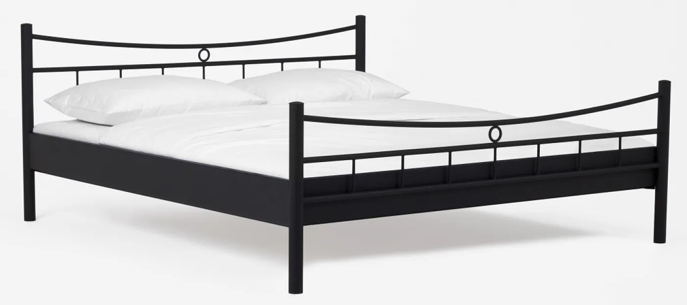 Metallbett Iris | schwarz | mit Fußteil | 140x220