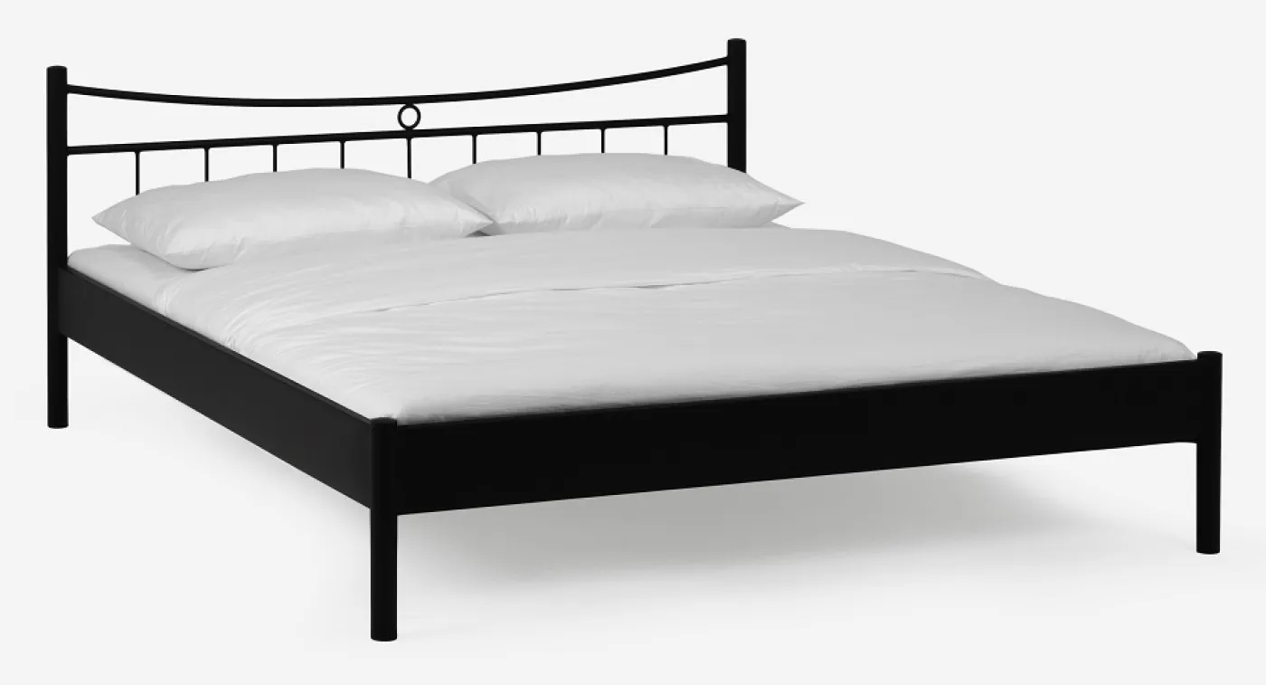 Metallbett Iris | schwarz | ohne Fußteil | 180x210