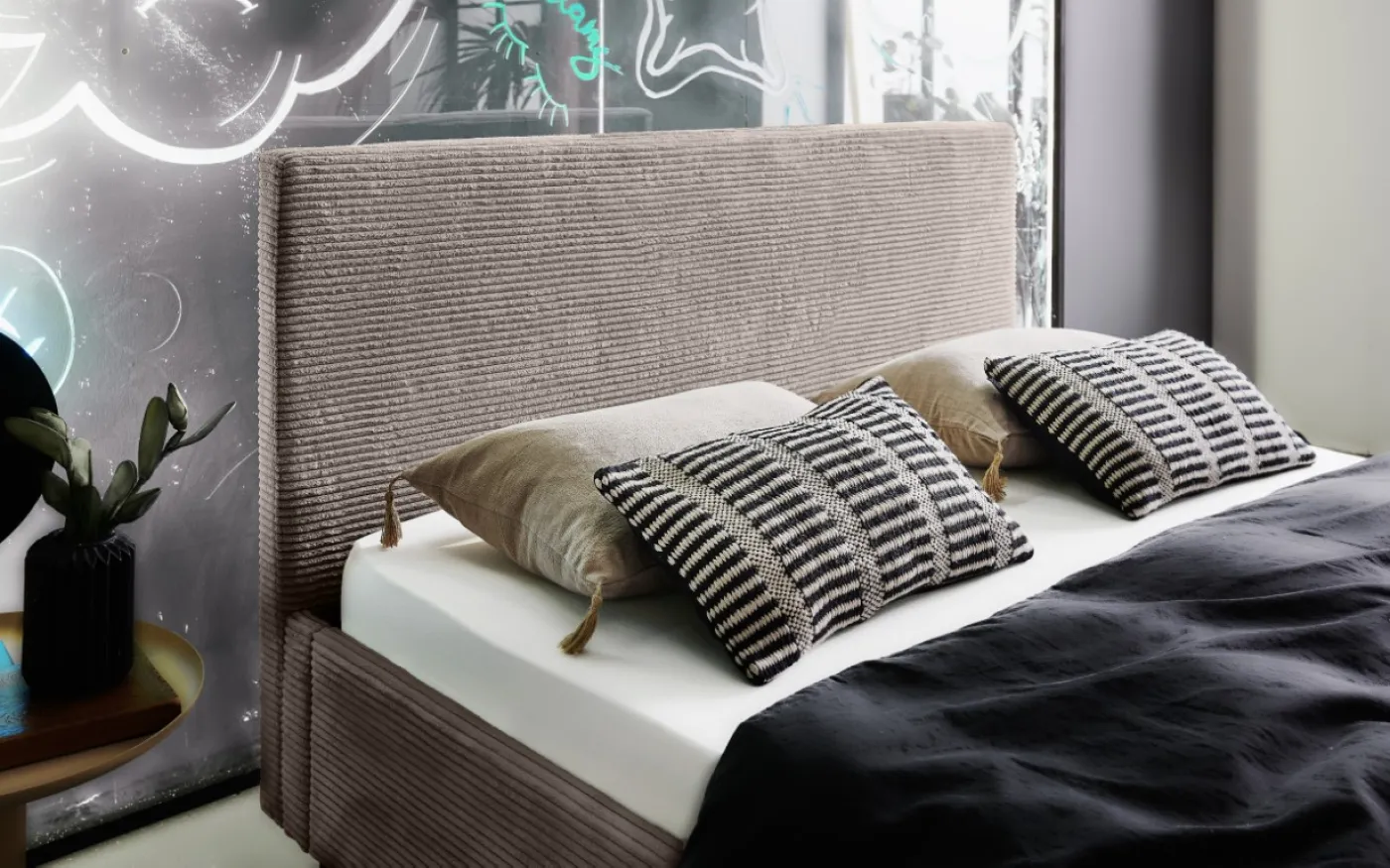 Polsterbett Avola | Cord | taupe braun | 140/180 x 200 cm | verschiedene Größen