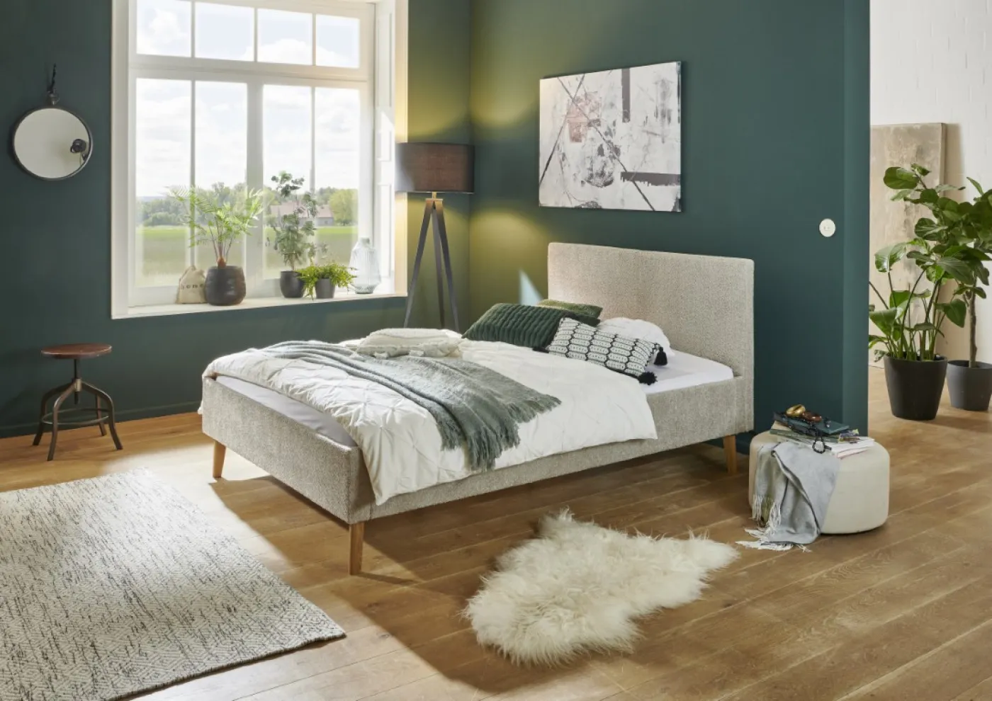 Polsterbett Kreta | Flausch | taupe | 140 x 200 cm