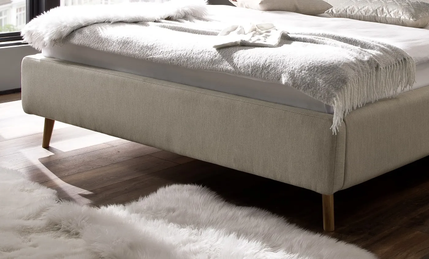 Polsterbett Lotte inkl. Bettkasten | beige | 160 x 200 cm