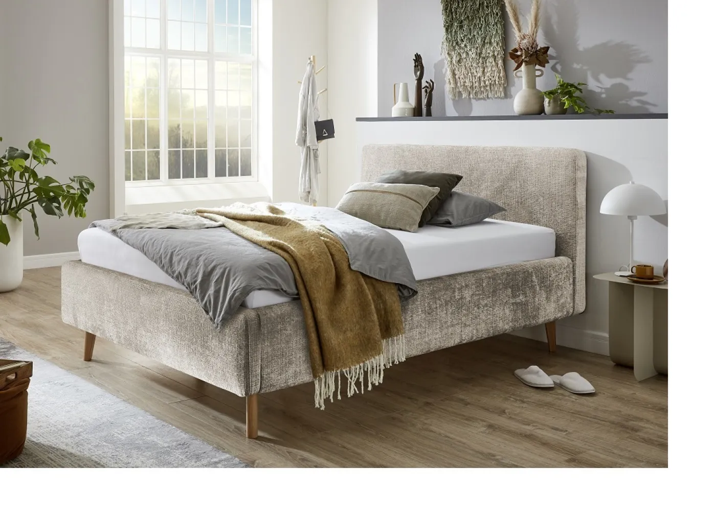 Polsterbett Mattis | beige 3 | 140 x 200 cm | ohne Lattenrost & Bettkasten