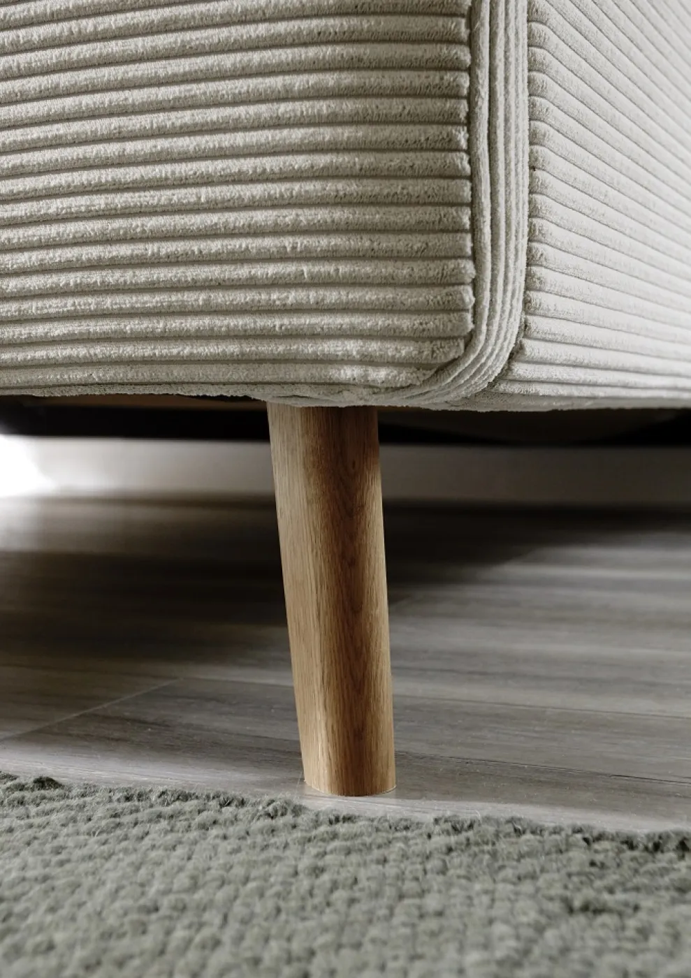 Polsterbett Mattis Cord | beige | 180 x 200 cm | mit Lattenrost & Bettkasten