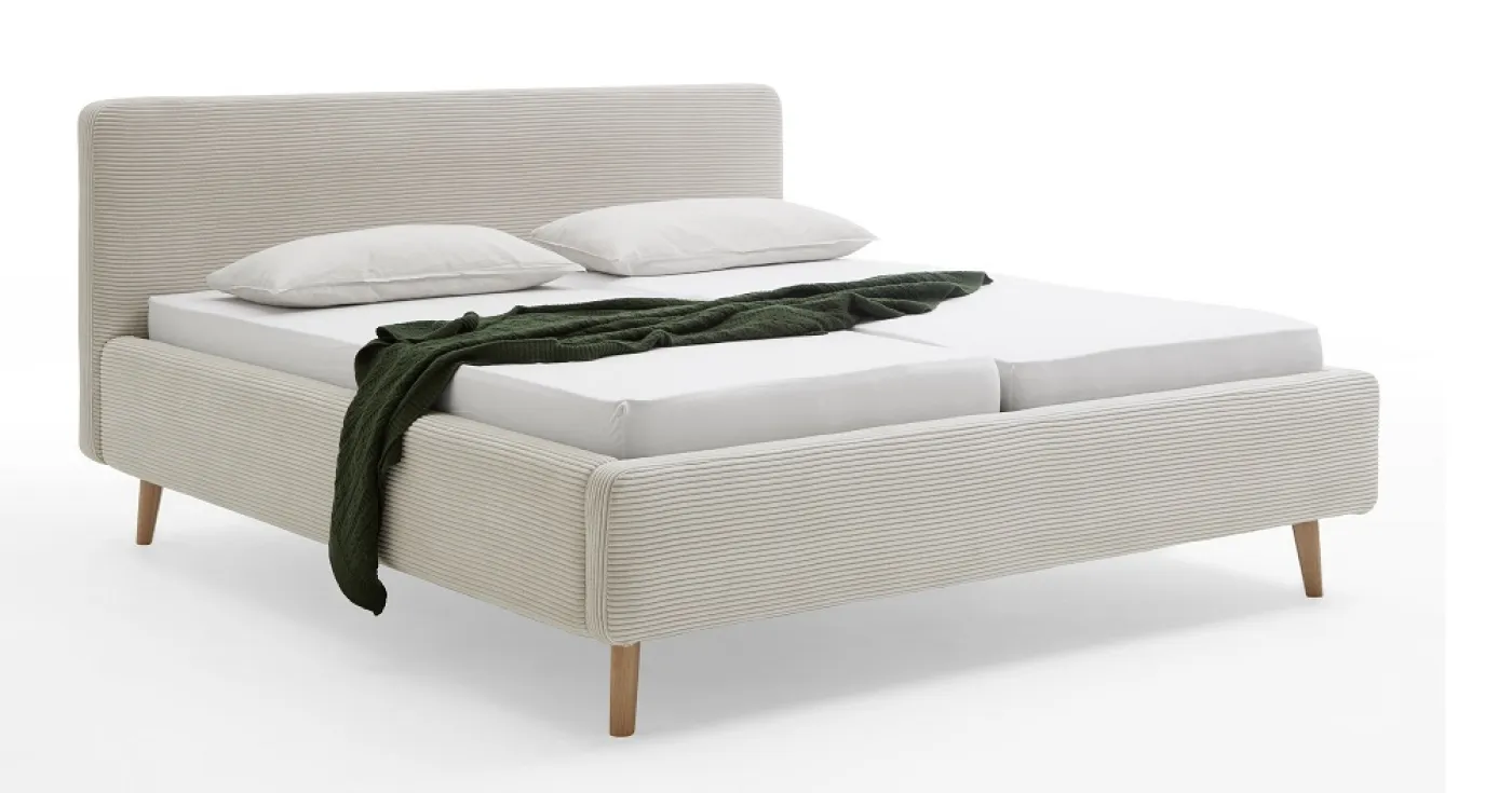 Polsterbett Mattis Cord | beige | 180 x 200 cm | ohne Lattenrost & Bettkasten