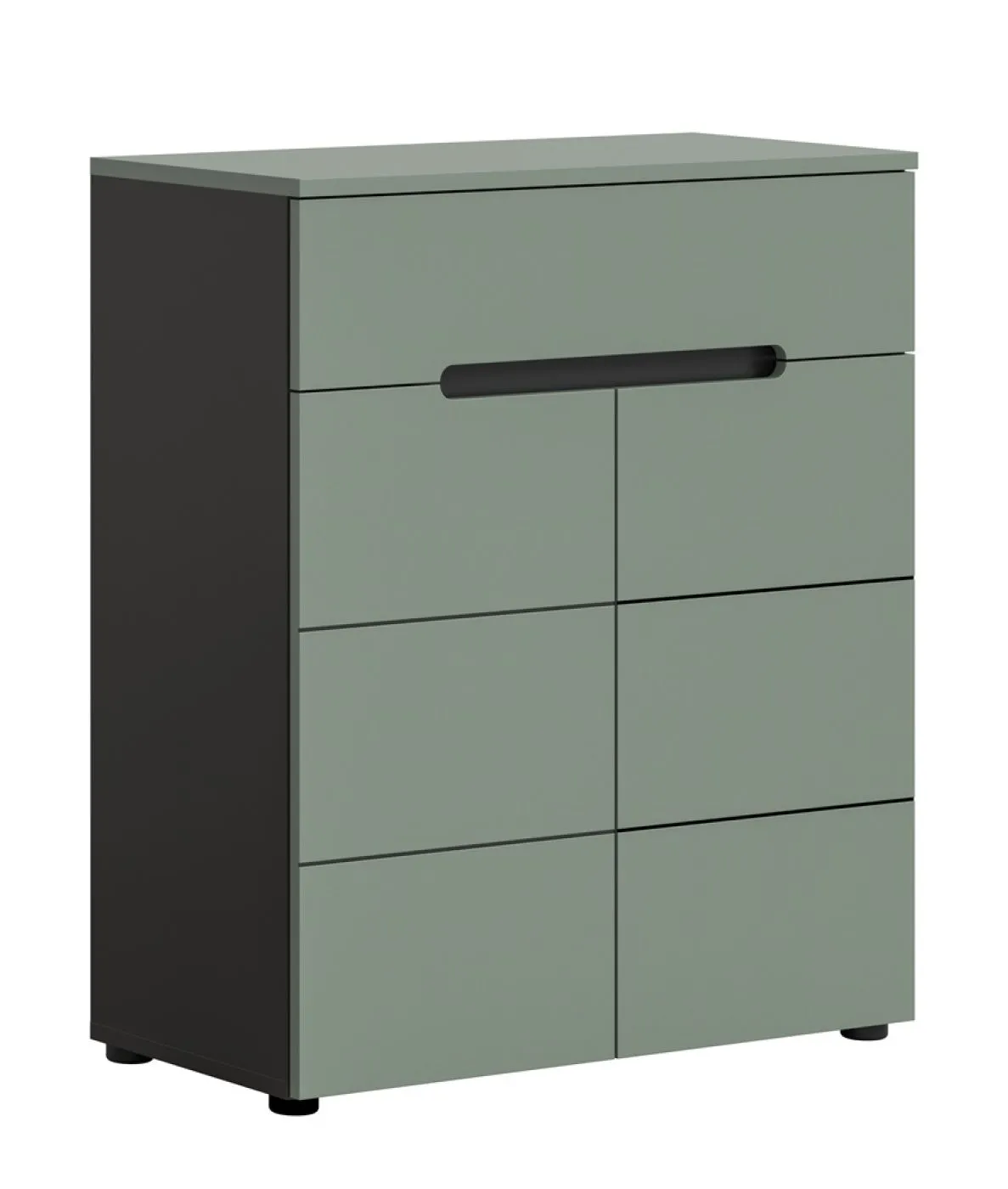 Schuhschrank | Kommode Canu | Smoke Green / Basalt grau