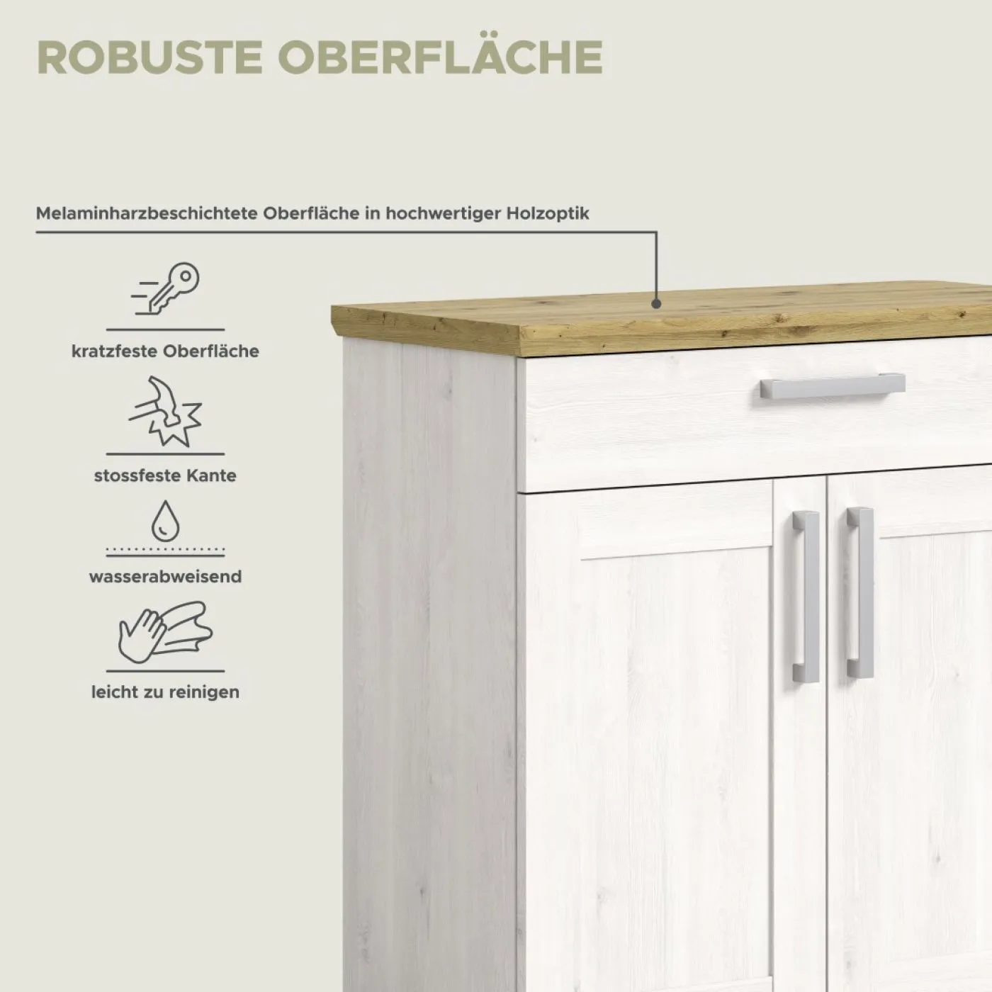 Schuhschrank | Kommode Verona | Lärche Sibiu / Eiche