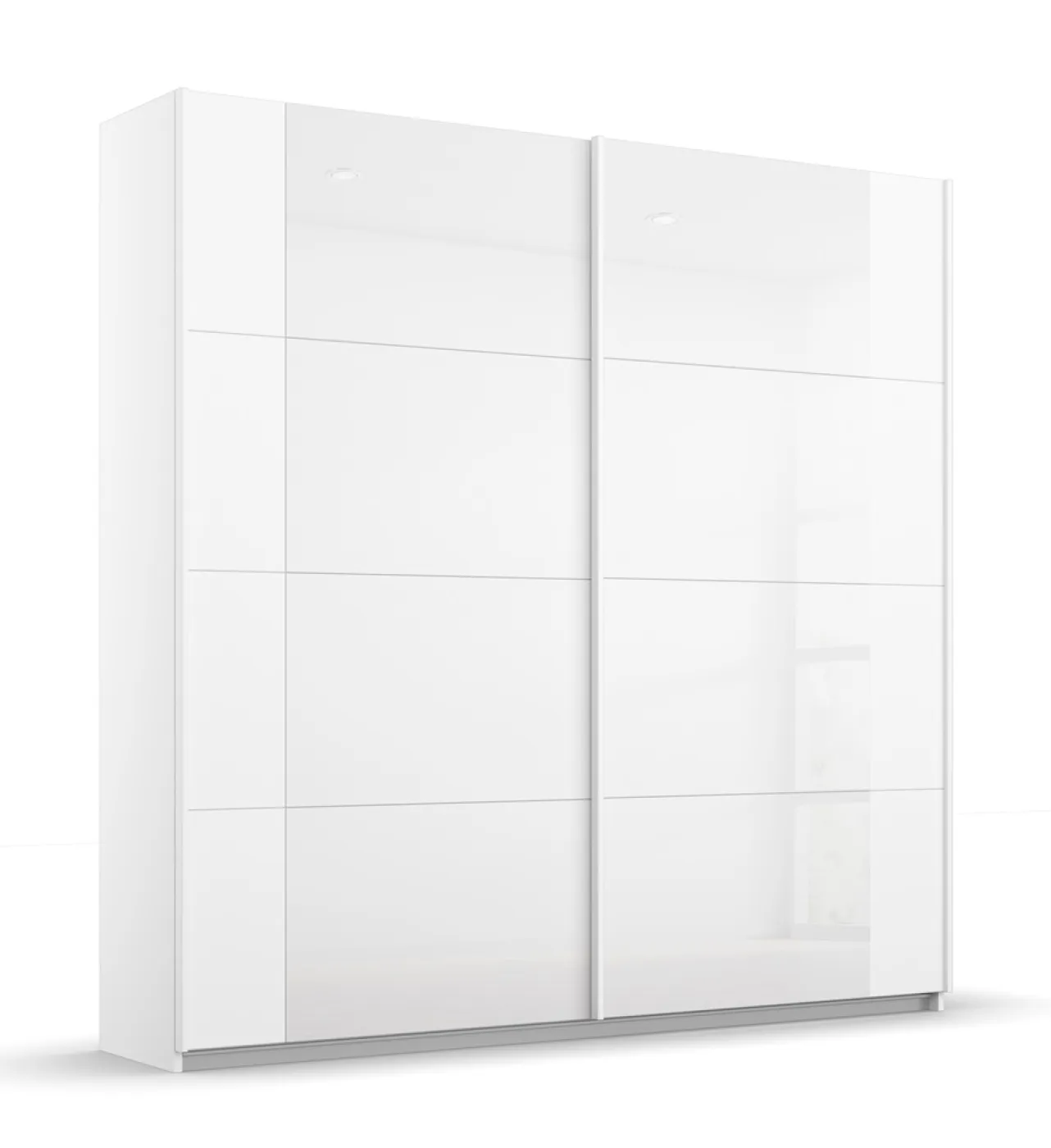 Schwebetürenschrank Artemis | mit Glastüren | alpinweiß / weiß | 181 x 210 x 62 cm
