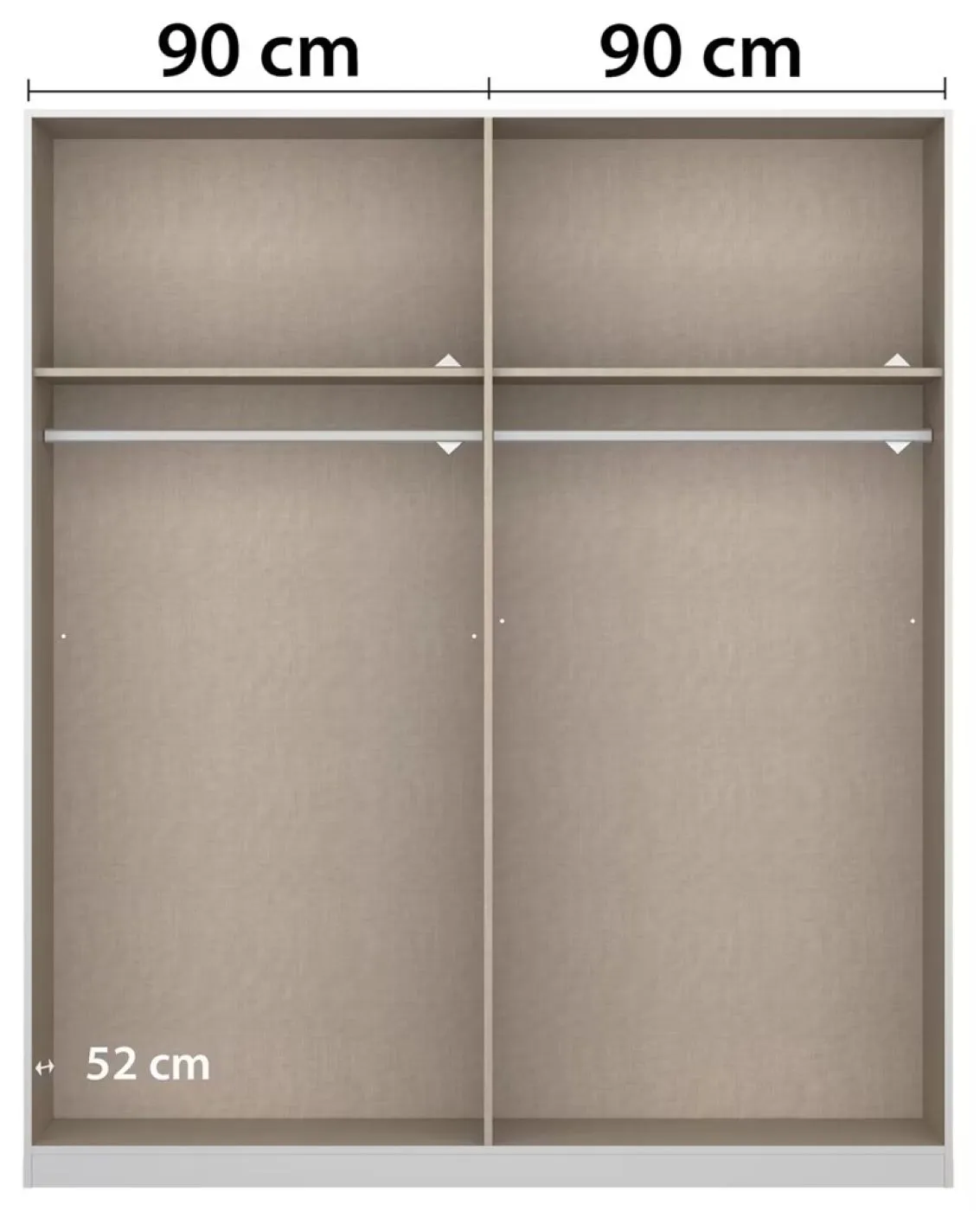 Schwebetürenschrank Artemis | mit Glastüren | alpinweiß / weiß | 181 x 210 x 62 cm