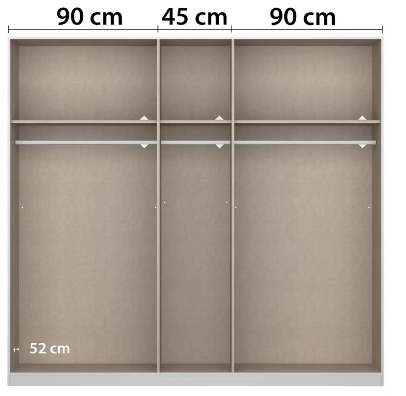 Schwebetürenschrank Artemis | mit Glastüren | Eiche Artisan / weiß | 226 x 210 x 62 cm