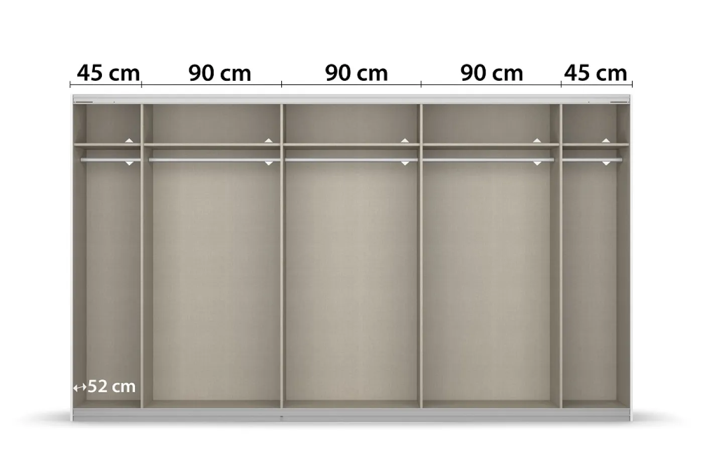 Schwebetürenschrank Kulmbach | 3-türig | mit Spiegel & Zubehör | weiß Hochglanz / alpinweiß | 360x210