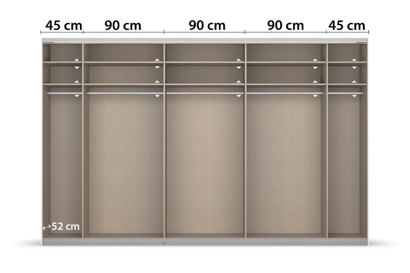 Schwebetürenschrank Kulmbach | 3-türig | mit Spiegel & Zubehör | weiß Hochglanz / alpinweiß | 360x229