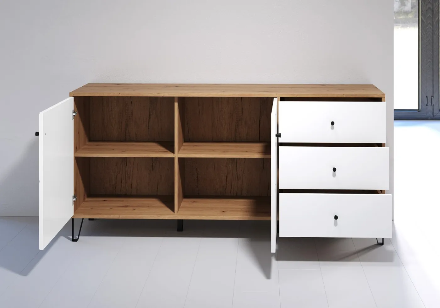 Sideboard Touch groß | Artisan Eiche / weiß