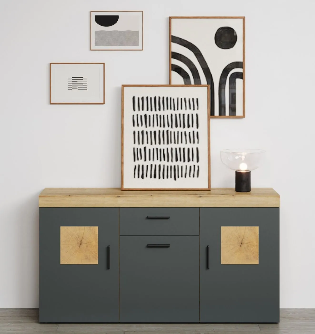 Sideboard Tyler | grau / Coast Evoke Eiche