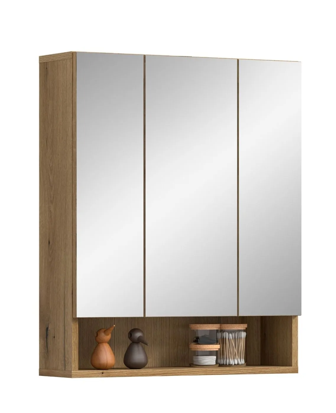 Spiegelschrank Aqua | mit offenem Fach | Evoke Oak