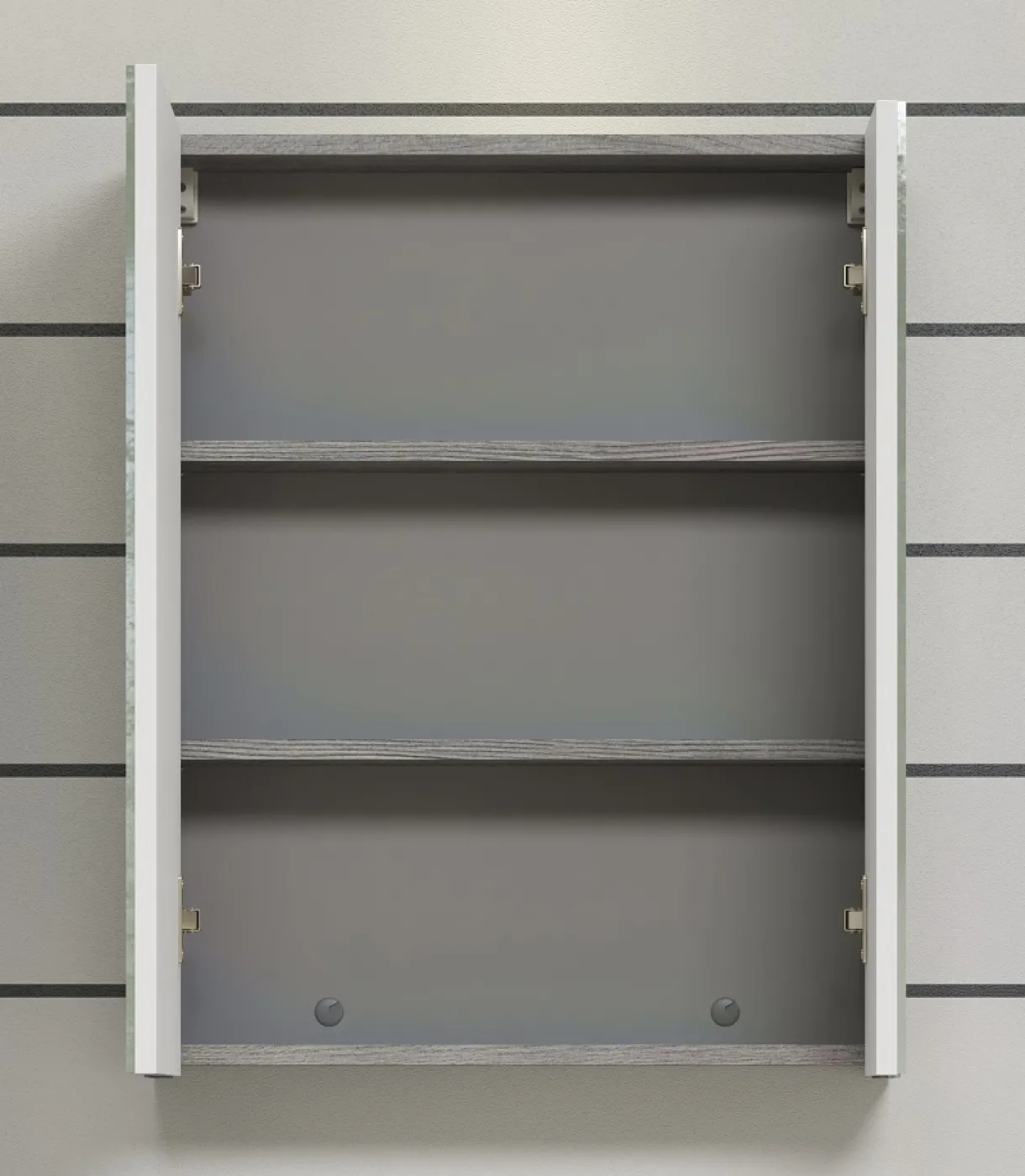 Spiegelschrank Riva | weiß / rauchsilber