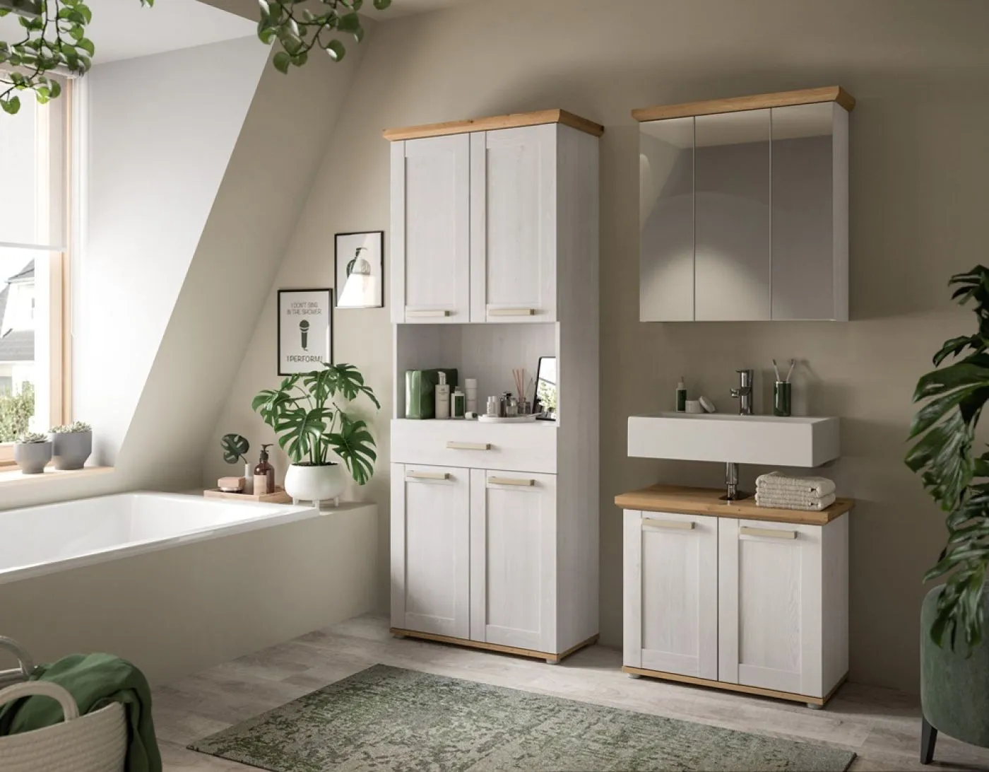 Spiegelschrank Verona | Sibiu Larche / Artisan Eiche mit Beleuchtung