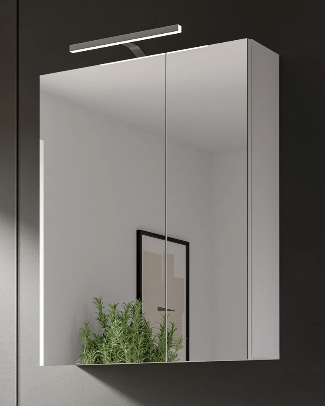 Spiegelschrank Vira | weiß | mit LED Beleuchtung 60x77x18