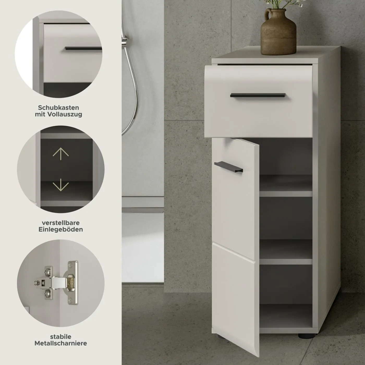 Standschrank halbhoch Ice | Kaschmir