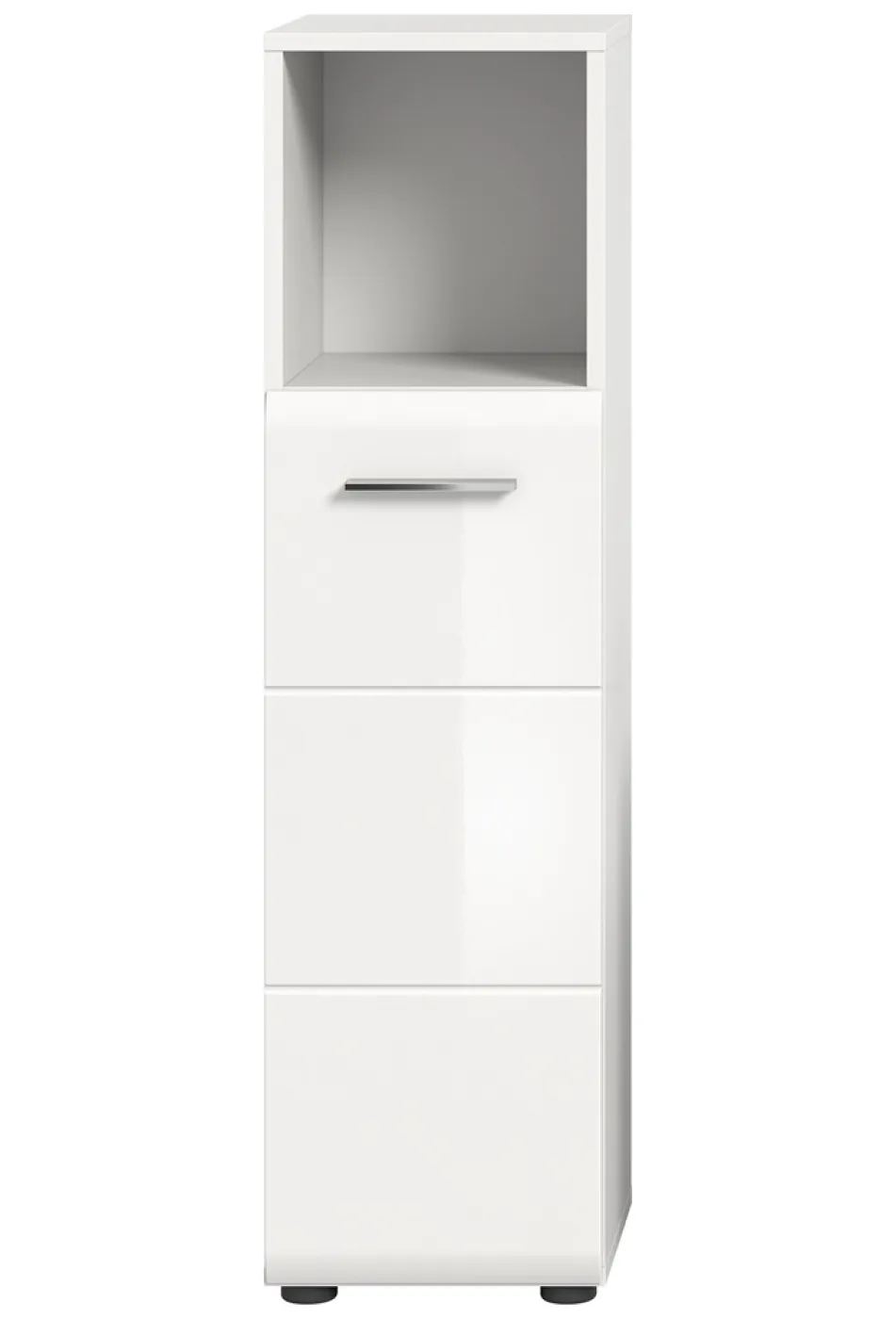 Standschrank hoch Ice | weiß / weiß Hochglanz