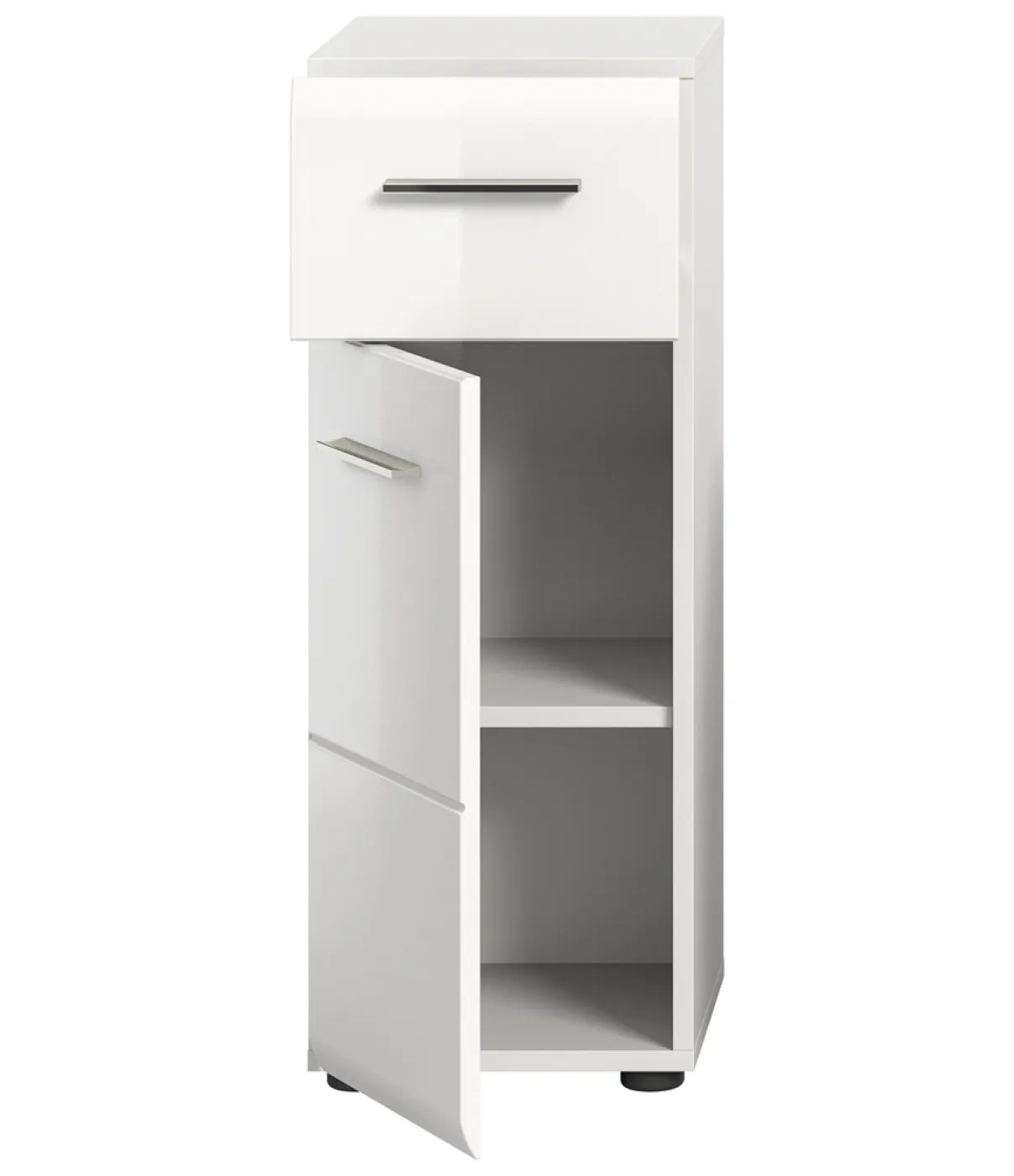 Standschrank klein Ice | weiß / weiß Hochglanz