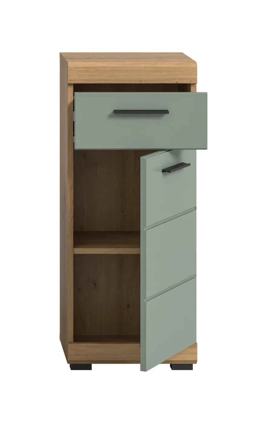 Standschrank Scout | mit Schubkasten | Salbei / Artisan Eiche