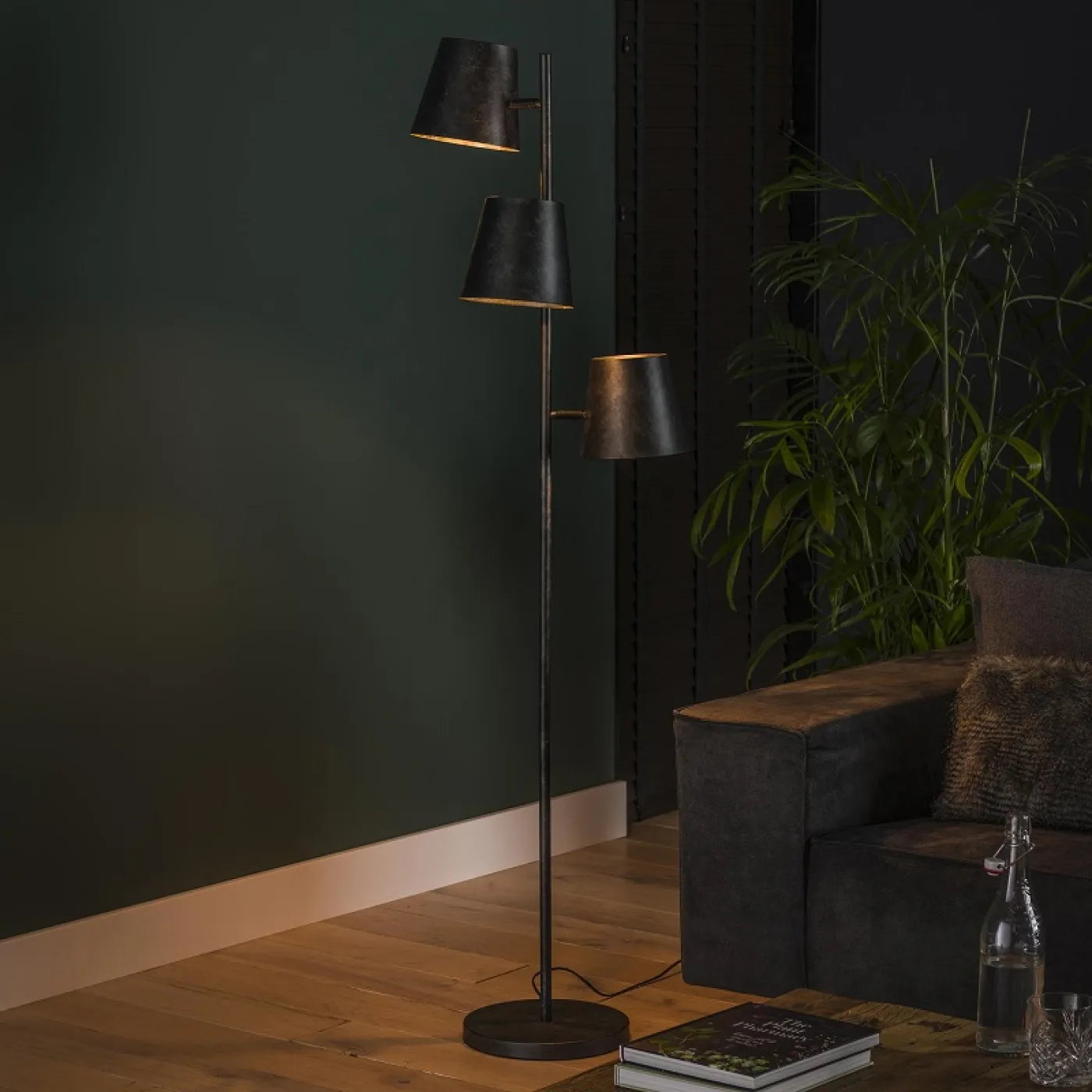 Stehleuchte Pino 3 Lampen | Stahl | Charcoal grau
