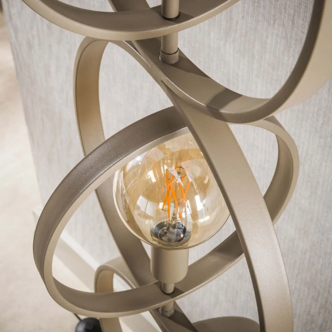 Stehleuchte Vejin 4 Lampen | Metallringe | Beige