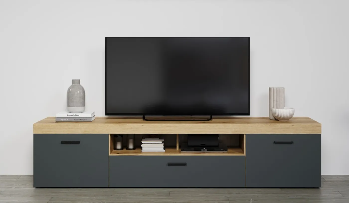 TV-Board Lowboard Tyler | grau / Coast Evoke Eiche