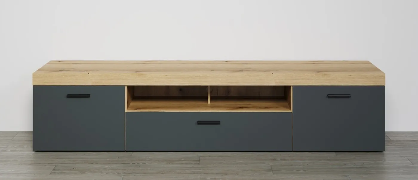 TV-Board Lowboard Tyler | grau / Coast Evoke Eiche