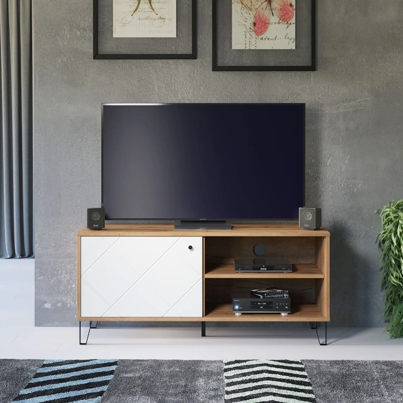 TV-Board Touch | Artisan Eiche / weiß