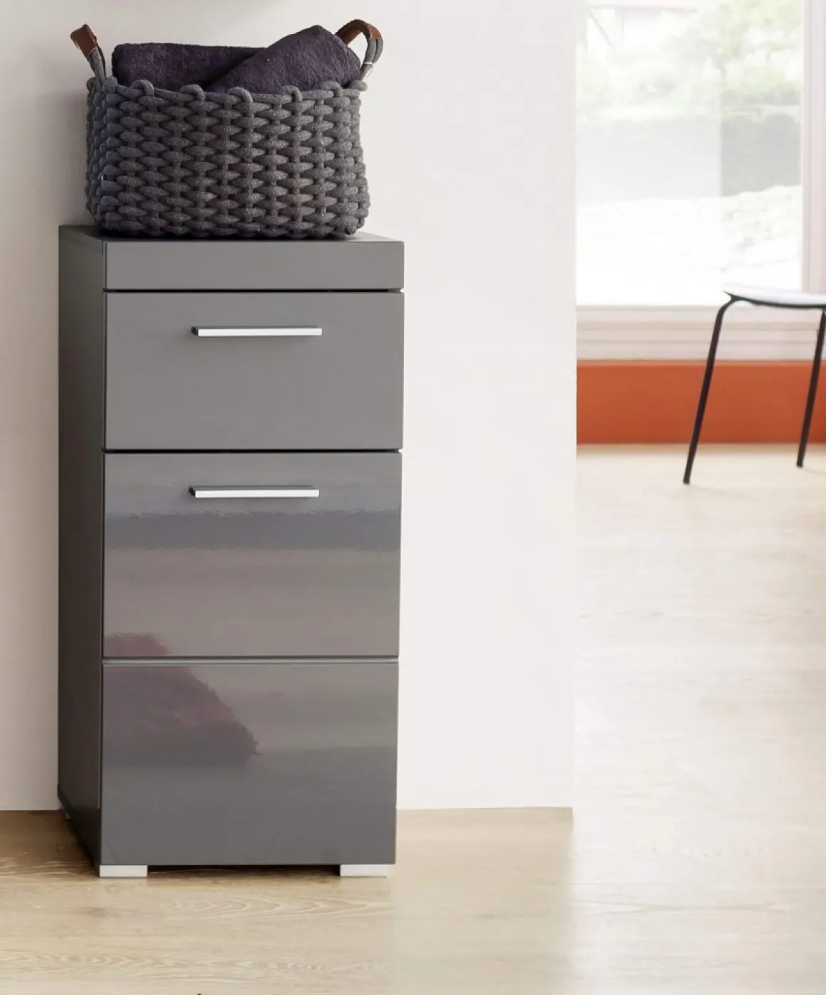 Unterschrank Amanda | grau Hochglanz