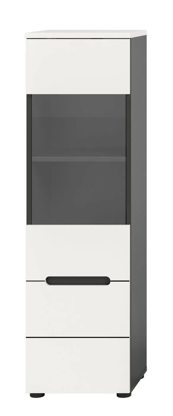 Vitrine Canu | weiß / Basalt Grau